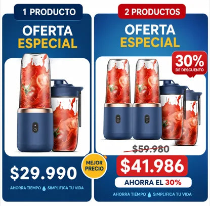 Licuadora Portátil 400ml - Poderosa, Compacta y Recargable